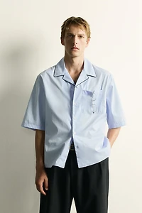 CONTRASTING PIPING RELAXED FIT SHIRT