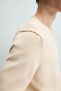 RELAXED FIT COTTON V-NECK SWEATER