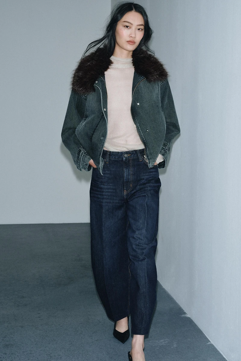 ZW COLLECTION DENIM BOMBER JACKET