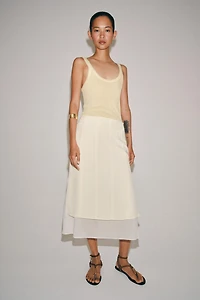 ZW COLLECTION COMBINATION MIDI SKIRT