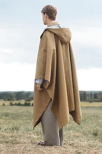 CONTRAST PLAID WATER REPELLENT PONCHO LIMITED EDITION