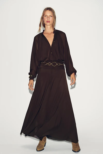 RUCHED LONG DRESS