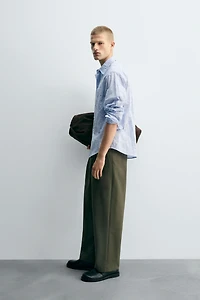 STRIPED WRINKLED EFFECT SHIRT