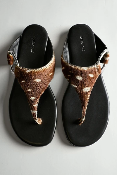 Printed flat slider sandals