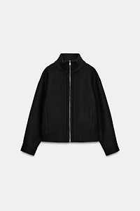 SHORT WOOL COAT WITH HIGH NECK