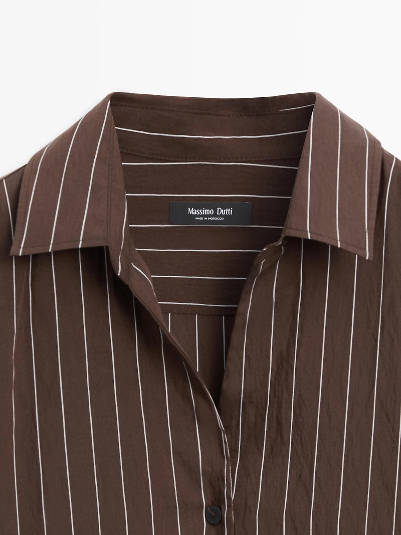 Striped shirt with scarf detail