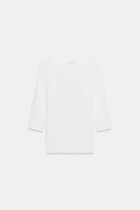 T-SHIRT COL BATEAU EN COTON