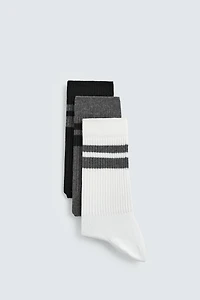 3-PACK STRIPED SOCKS