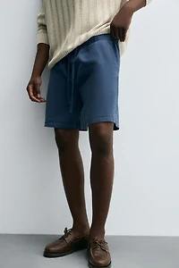 RELAXED FIT LYOCELL-COTTON SHORTS