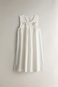 EMBROIDERED COTTON NIGHTGOWN
