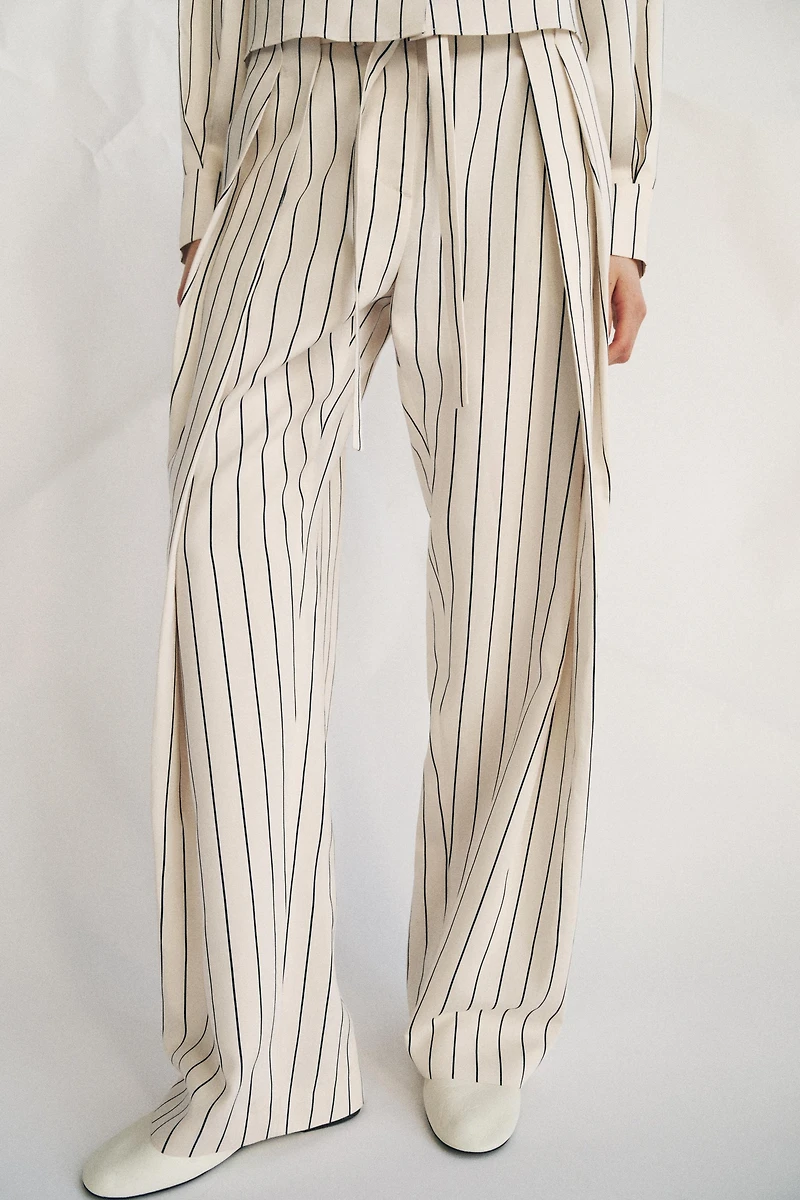 PANTALON À RAYURES ET PLIS ZW COLLECTION