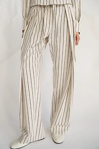 PANTALON À RAYURES ET PLIS ZW COLLECTION