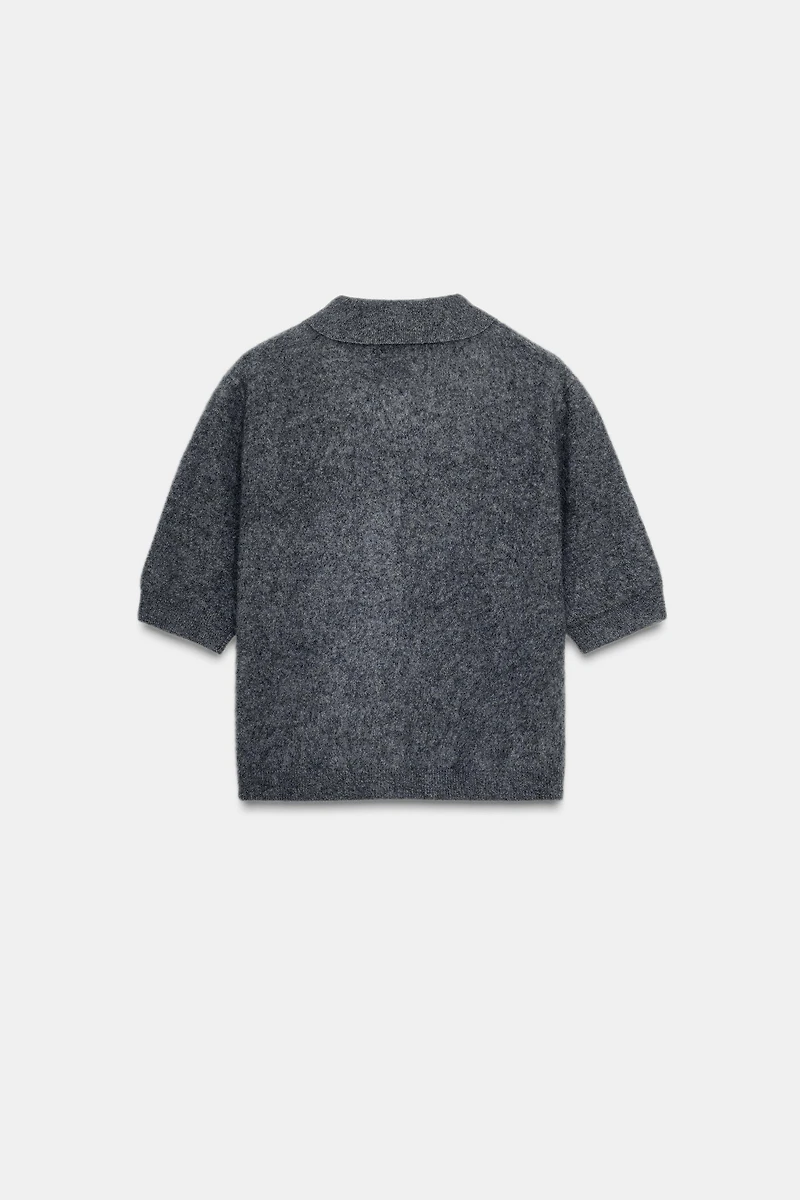 SHORT SLEEVE 100% WOOL POLO JACKET