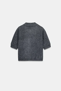 SHORT SLEEVE 100% WOOL POLO JACKET