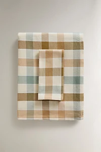DYED THREAD CHECK TABLECLOTH