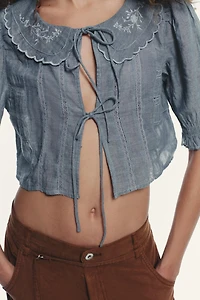 CHEMISE COURTE BRODERIES
