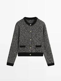Cardigan en laine mélangée avec boutons dorés