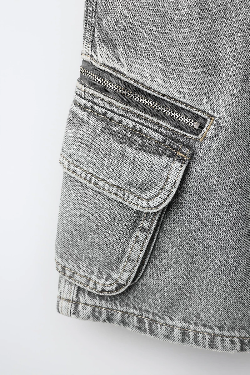 MULTICARGO DENIM SHORTS