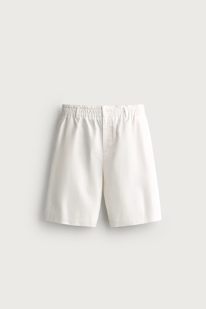 COTTON-LYOCELL WIDE FIT SHORTS