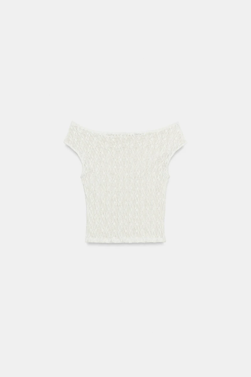 BOAT NECK LACE TOP