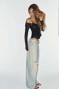 DOUBLE-LAYER TULLE JACKET-STYLE TOP