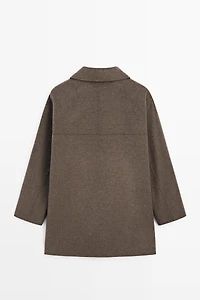 Manteau en mélange de laine chinée