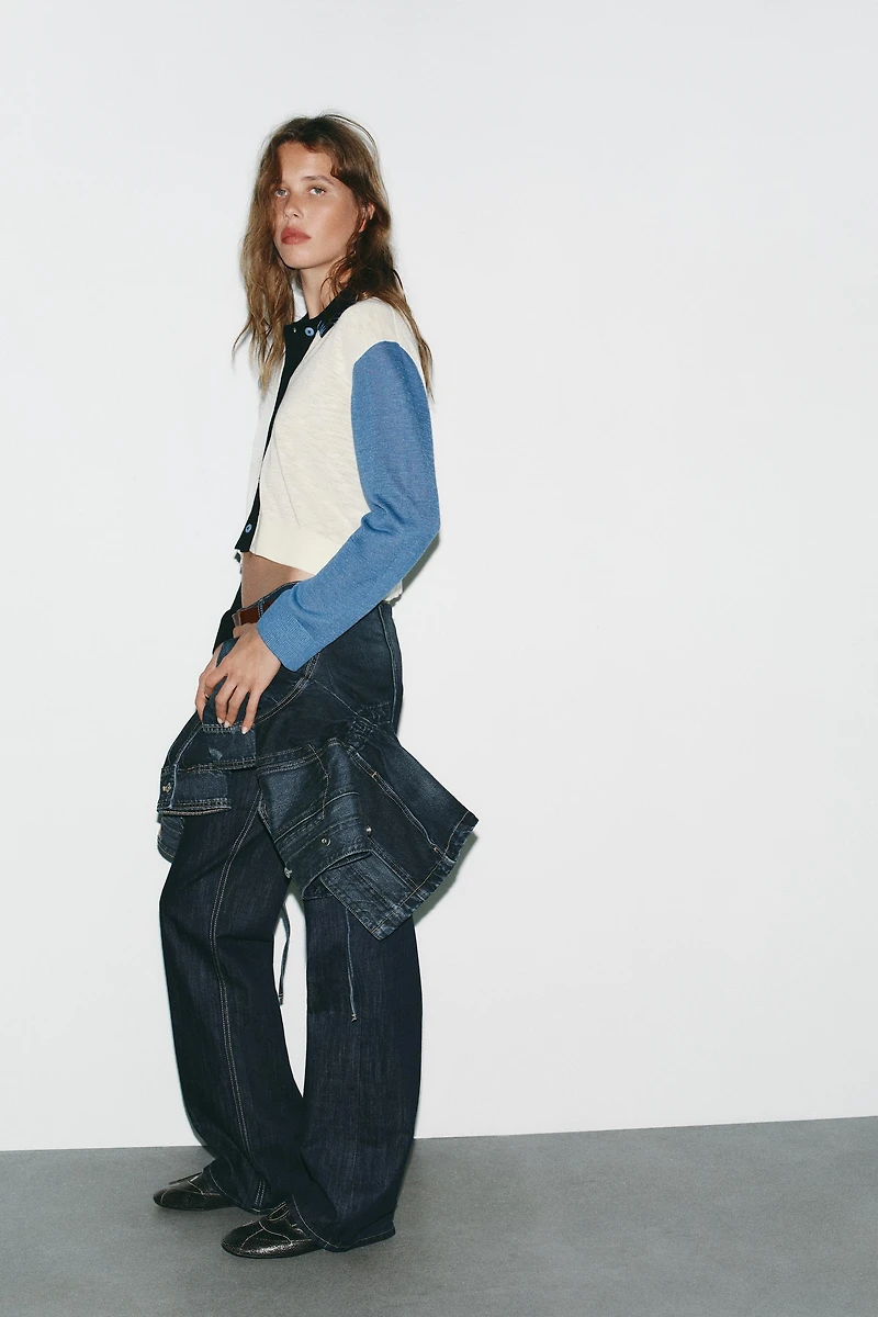 GILET EN MAILLE CONTRASTANT