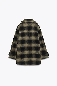 PLAID WOOL BLEND COAT ZW COLLECTION LIMITED EDITION