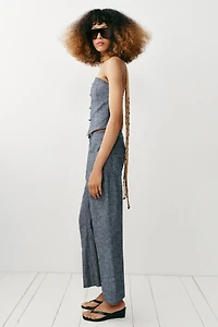 LINEN MINI FLARE PANTS