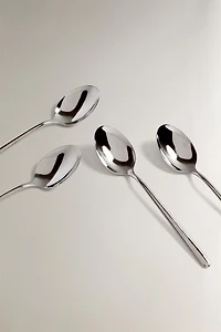 SET OF SHINY STEEL DESSERT SPOONS (SET OF 4)