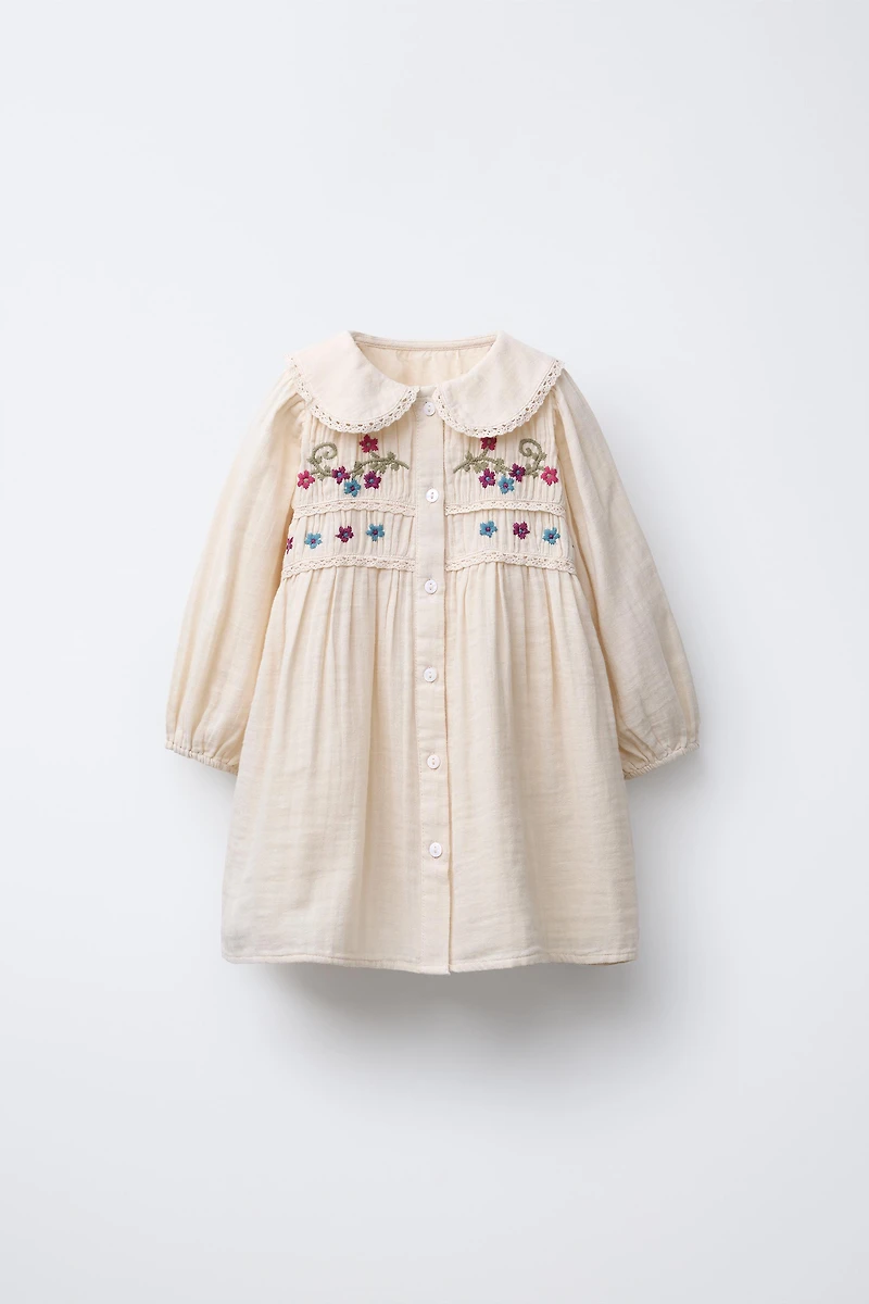 EMBROIDERED FLORAL DRESS