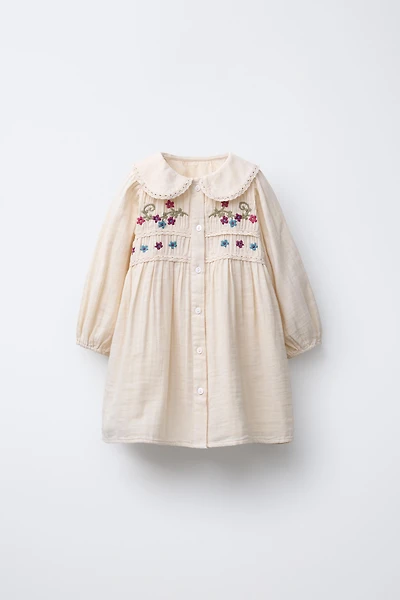 EMBROIDERED FLORAL DRESS
