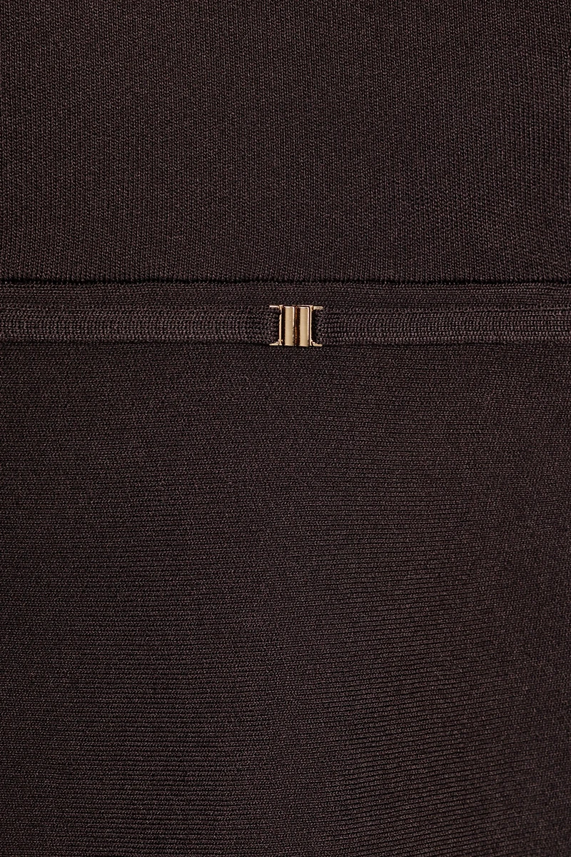 KNIT PEPLUM TOP WITH BELT