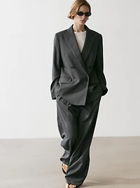 Pinstripe cool wool blend suit blazer