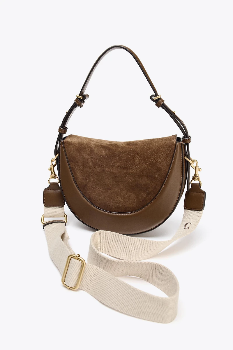 SAC BANDOULIÈRE AVEC RABAT EN CUIR
