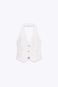 TOP Z1975 COURT EN JEAN HALTER
