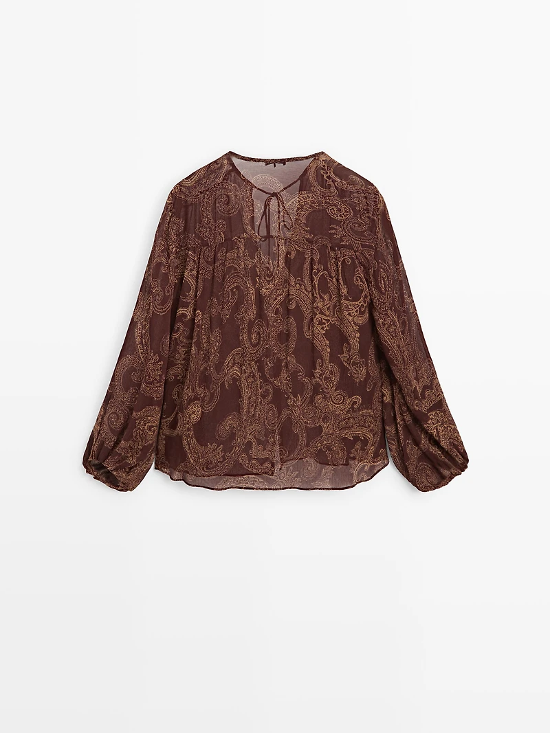 Flowing paisley print blouse