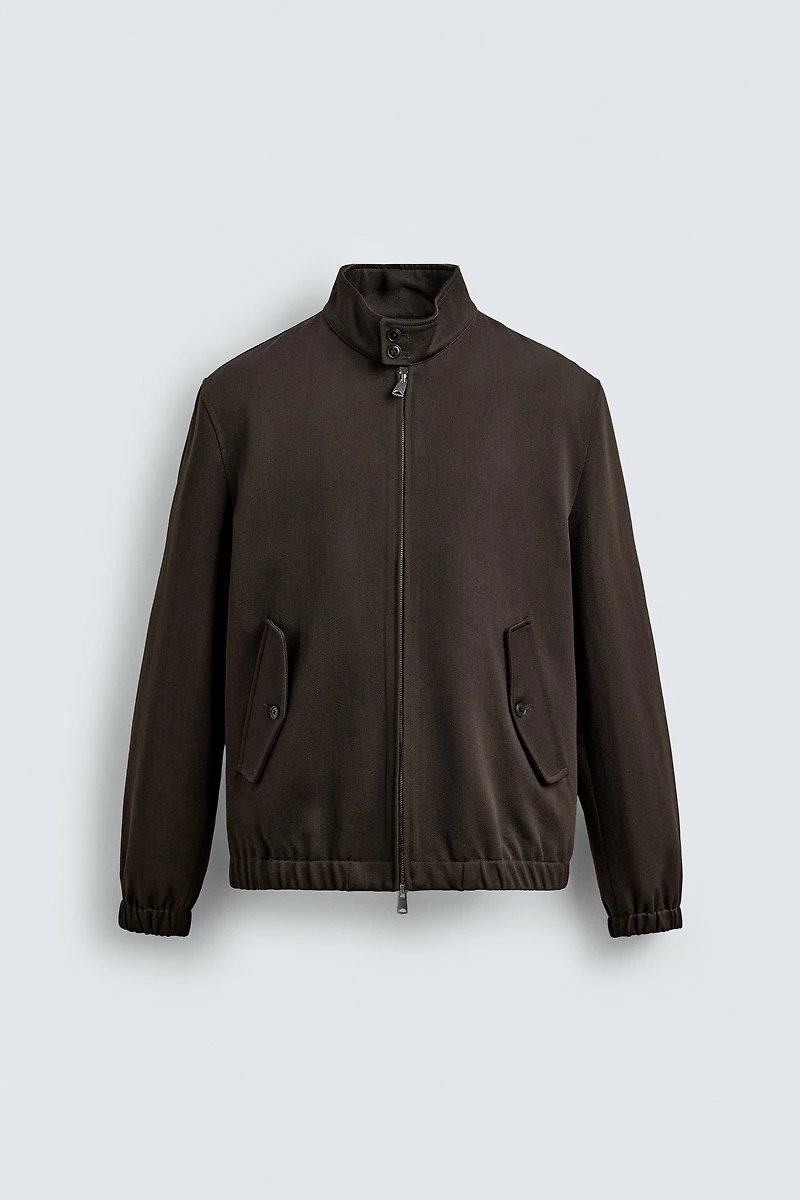 BLOUSON STRUCTURÉ EN LAINE ET COTON