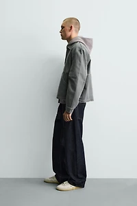 CONTRAST TOPSTITCHING BOXY FIT JACKET