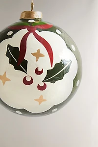 PAPER HOLLY BALL CHRISTMAS TREE ORNAMENT