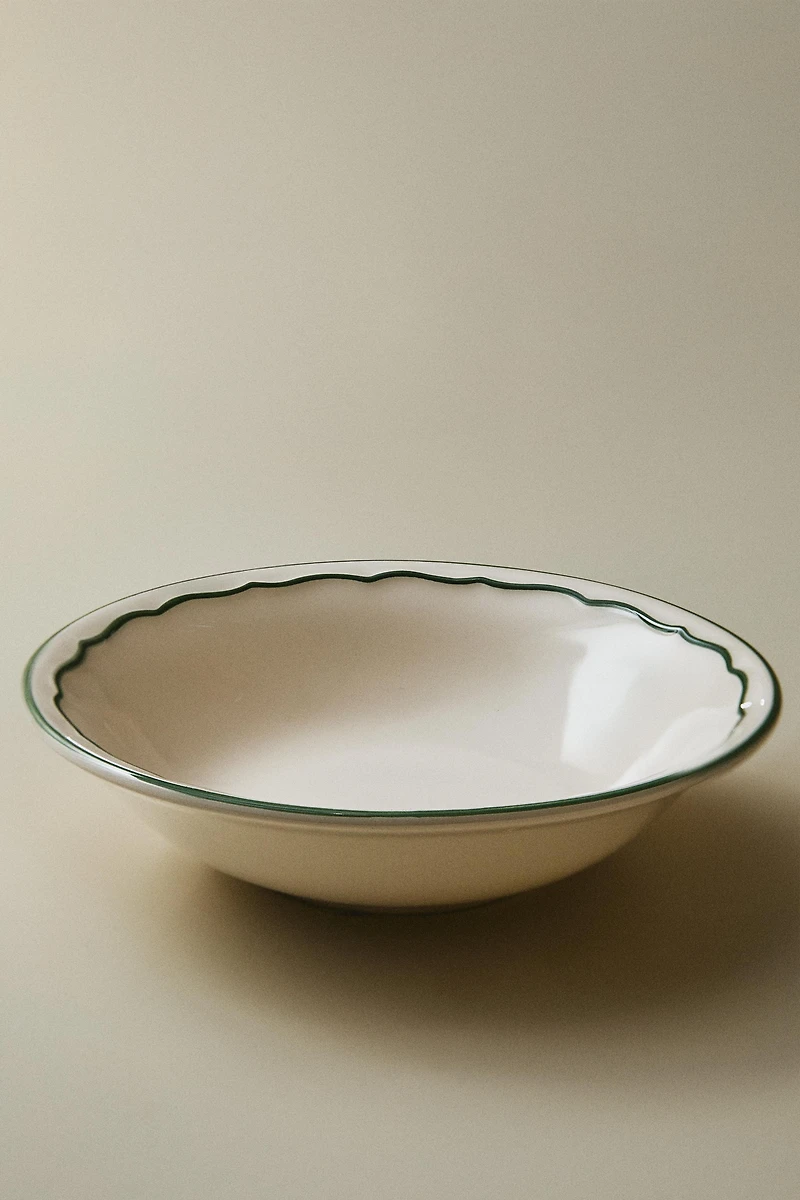 EARTHENWARE DINNER BOWL WITH CONTRASTING RIM