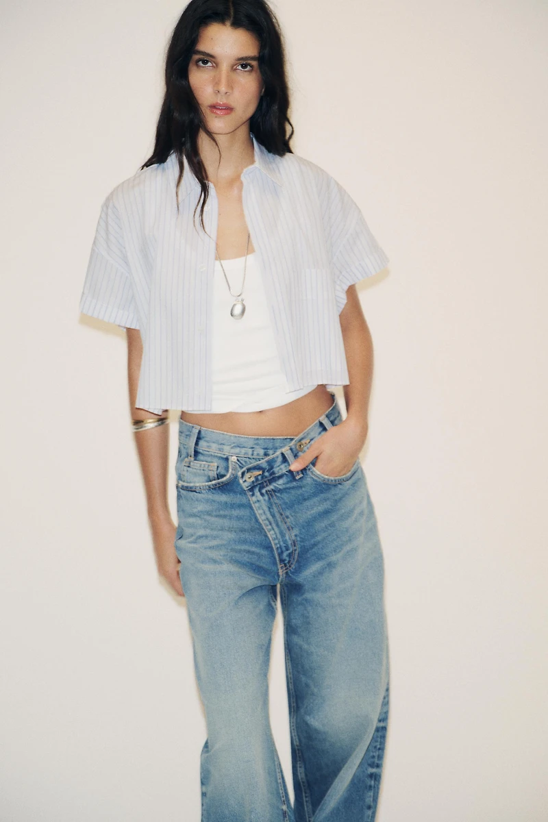 POPLIN CROP SHIRT