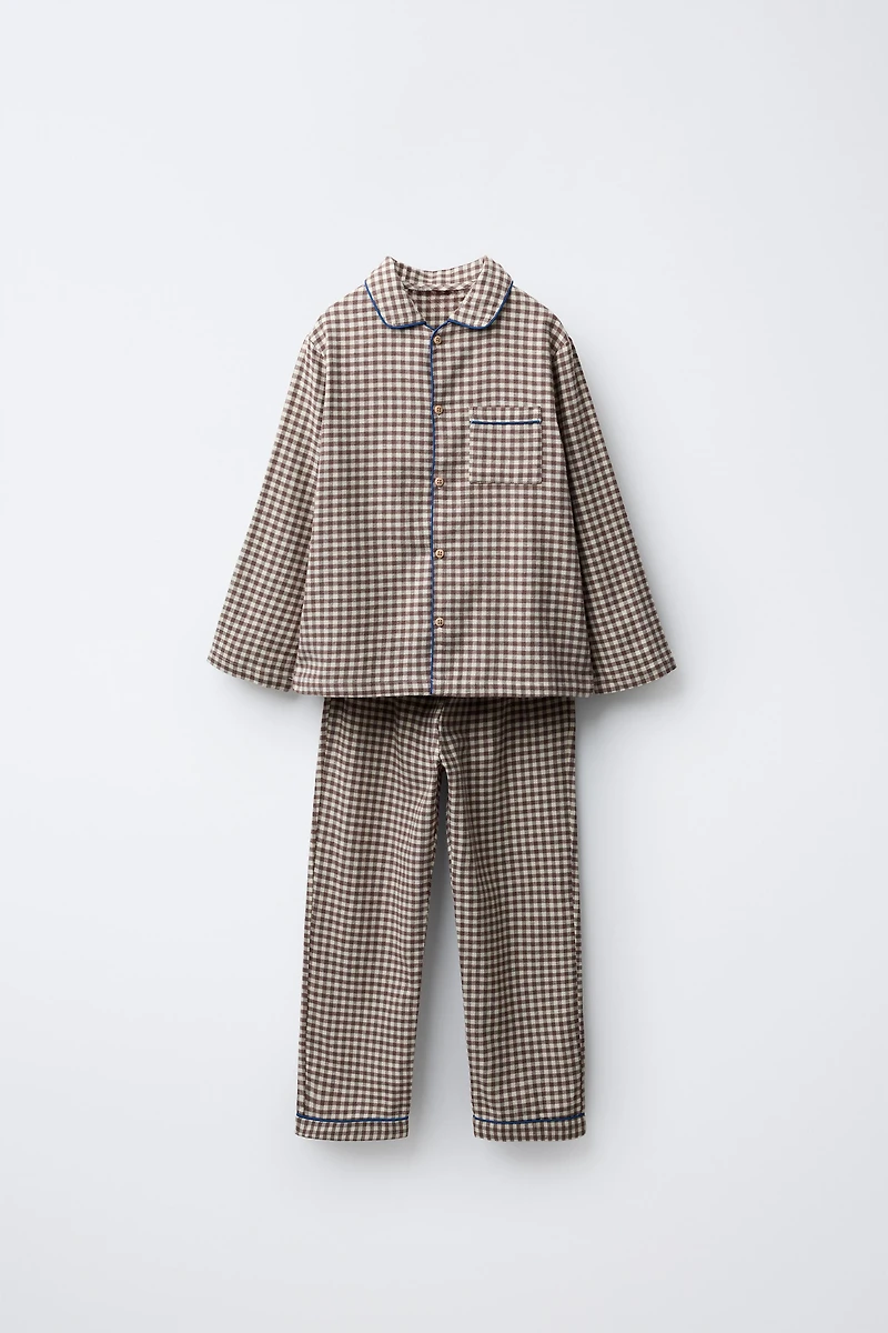 3-6 ANS / PYJAMA EN FLANELLE À CARREAUX VICHY