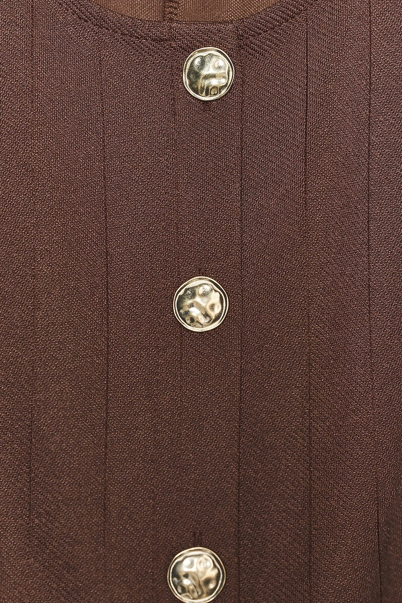 TWILL BUTTON VEST TOP