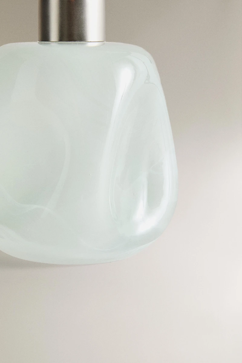 SHADED GREEN GLASS SOAP DISPENSER