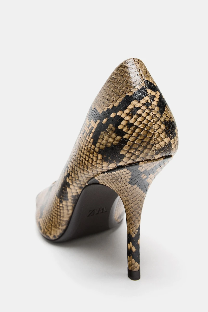 ANIMAL PRINT OPEN POINTED TOE SHOES