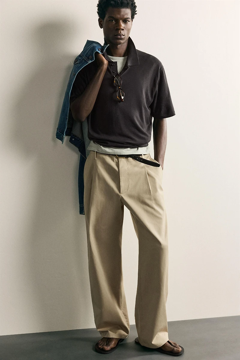 REGULAR FIT COTTON BLEND KNIT POLO