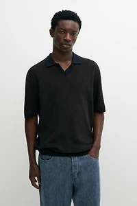 Pull polo en maille 100 % coton