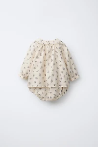 FLORAL PRINT BODYSUIT DRESS