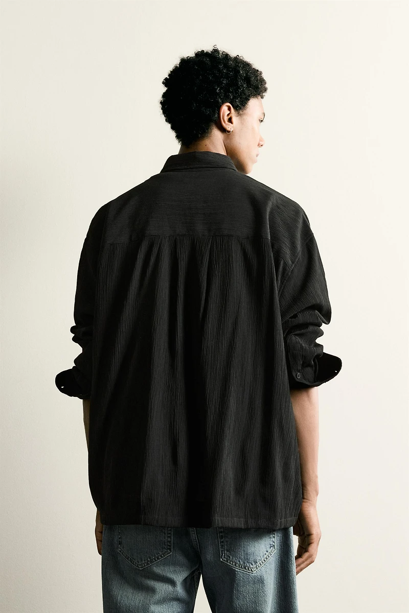 RELAXED FIT TEXTURED OVERSHIRT